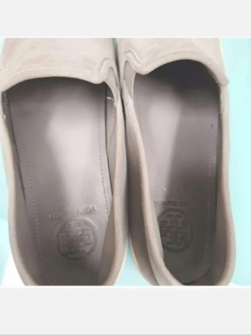 Tory Burch Slip-On Suede Casual Shoe in Light Gray